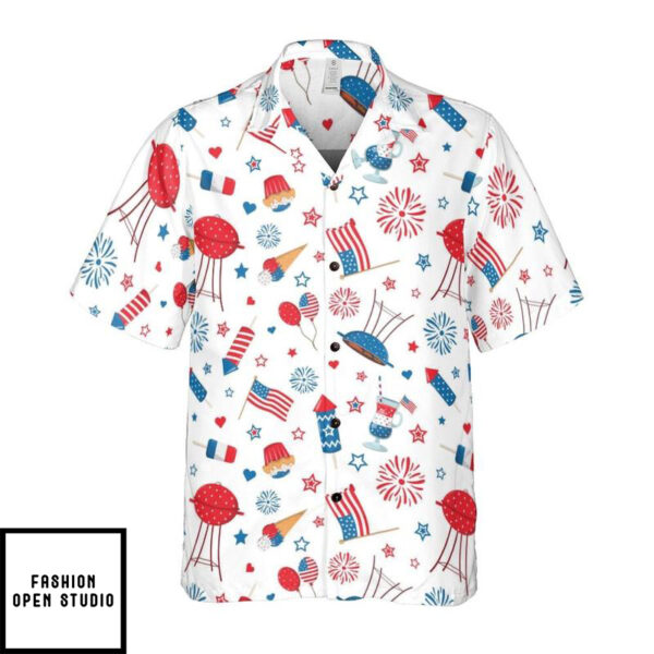 Patriotic Grilling BBQ Smoke Hawaiian Shirt