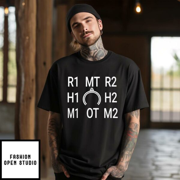 R1 MT R2 H1 H2 M1 OT M2 Final Fantasy XIV T-Shirt