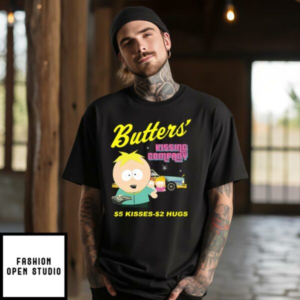 South Park Butters Kissing Company $5 Kisses $2 Hugs T-Shirt