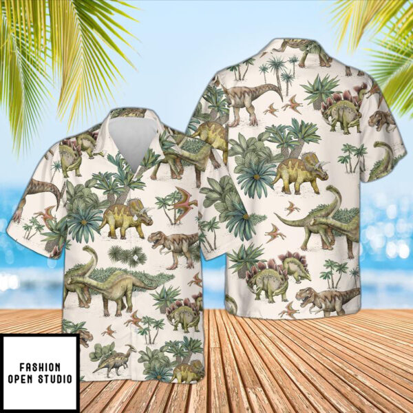 Summer Dinosaur Hawaiian Shirt