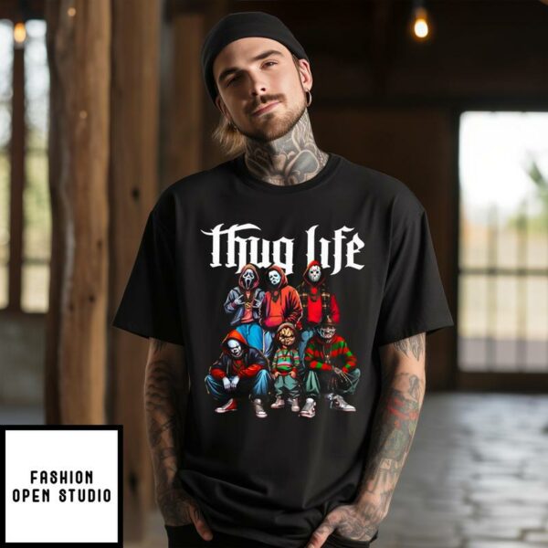 Thug Life Horror Movie Characters T-Shirt