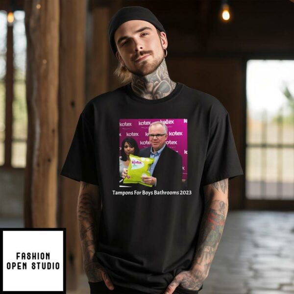 Tim Walz Tampon For Boys Bathrooms 2023 T-Shirt