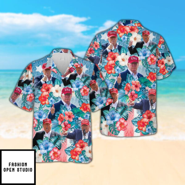 Trump 2024 Hibiscus Flowers Hawaiian Shirt