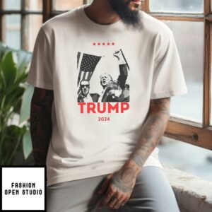 Trump Bloody Ear God Bless America Make America Great Again 2024 T-Shirt