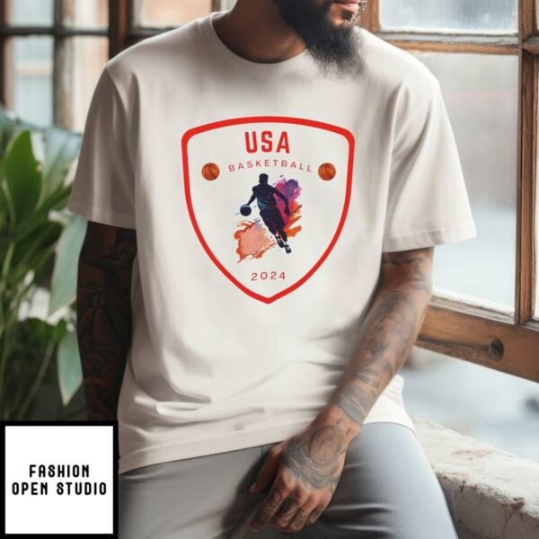 USA Basketball 2024 T-Shirt Celebrate American Basketball Pride