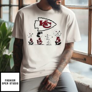 The Peanuts Characters Snoopy and Friends Kansas City Chiefs Football T-Shirt