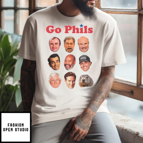 Go Phils And Phillips Big Face Head Coach History T-Shirt