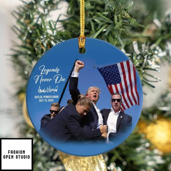 Legends Never Die Donald Trump Fight Ornament