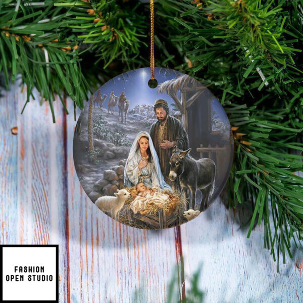 Mary Joseph And Baby Jesus Nativity Christmas Ornament