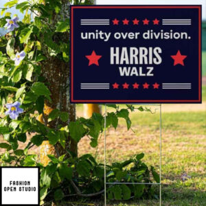 Unity Over Division Harris Walz Yard Sign