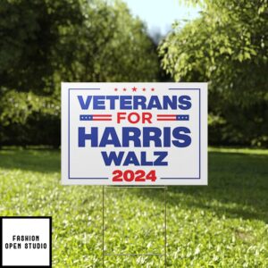 Veterans For Harris Walz 2024 Yard Sign 1