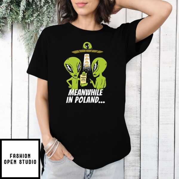 Alien Abduction Pierogi Polish Meanwhile In Poland T-Shirt