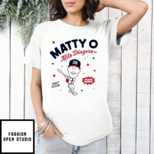 Atlanta Braves Matt Olson 28 Matty Hits Dingers Caricature T-Shirt