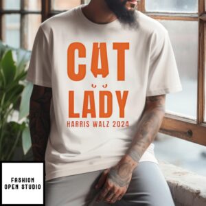 Cat Lady Harris Walz 2024 Halloween T Shirt 2