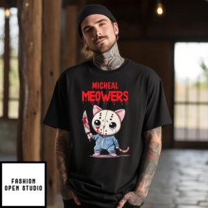 Cat Michael Myers Micheal Meowers Halloween 2024 T-Shirt