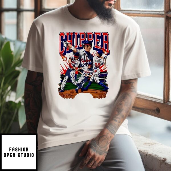 Chipper Jones  Atlanta Braves Play Baseball Stadium Graphic T-Shirt