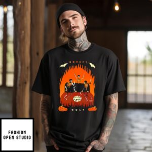 Creepy Cult Skeleton Halloween T-Shirt