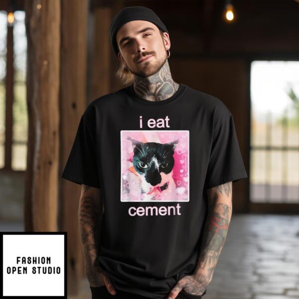 Custom Photo Cat I Eat Cement T-Shirt