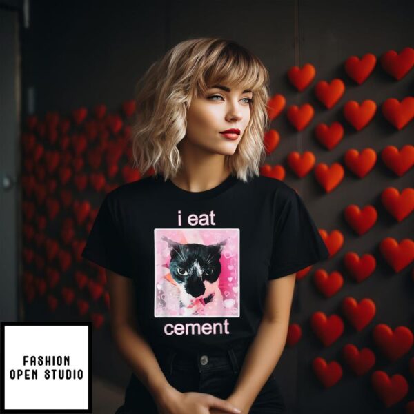 Custom Photo Cat I Eat Cement T-Shirt