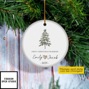 First Christmas Married Personalized Ornament