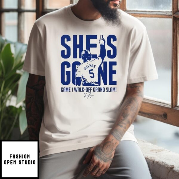 Freddie Freeman She Is Gone Game 1 Walk-Off Grand Slam T-Shirt