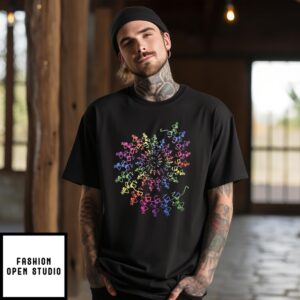 Grateful Dead Dancing Bear T-Shirt Liquid Spiral Skeletons