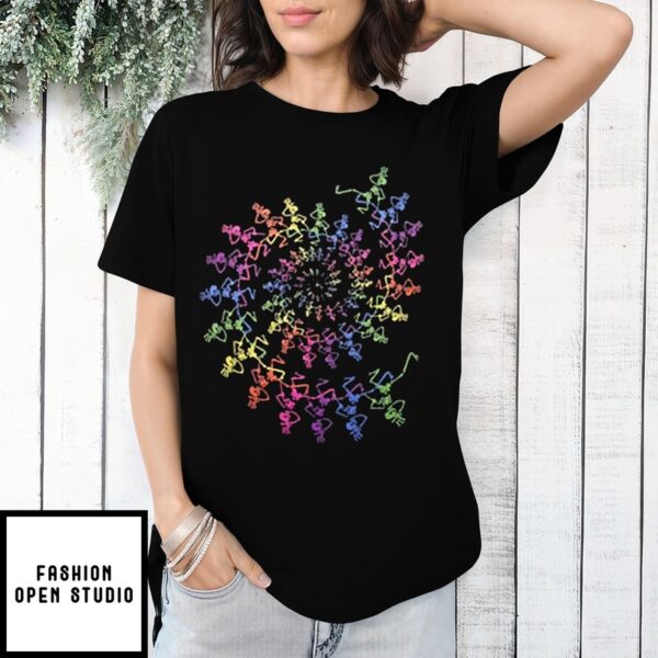 Grateful Dead Dancing Bear T-Shirt Liquid Spiral Skeletons