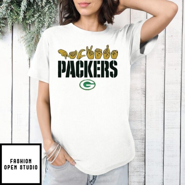 Green Bay Packers Love Sign Hands T-Shirt