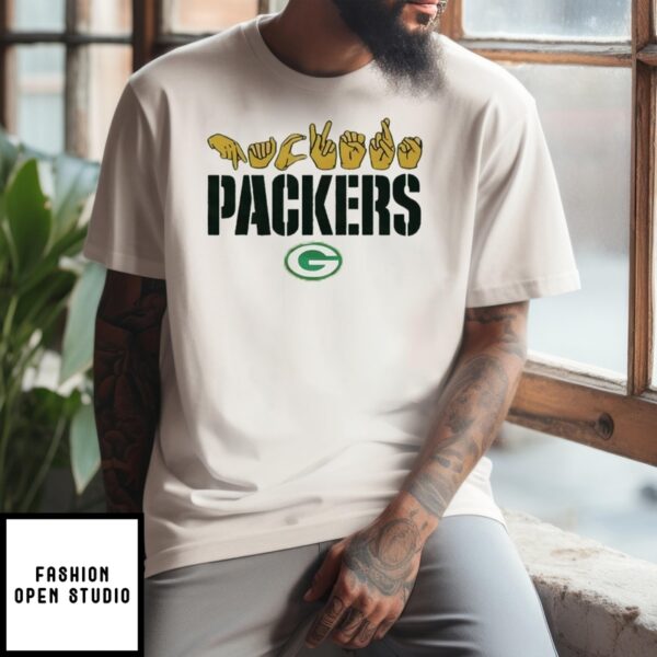 Green Bay Packers Love Sign Hands T-Shirt