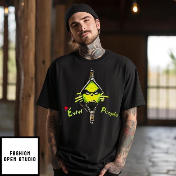 Grinch Zipper Ew People Christmas 2024 T-Shirt