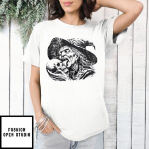 Halloween Granny Witch Licking Skull Grandma Witches T-Shirt