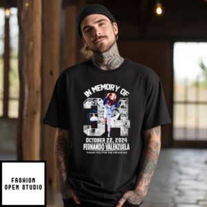 In Memory Of Toro Fernando Valenzuela 34 Los Angeles Dodgers Thank You For The Memories 2024 T-Shirt