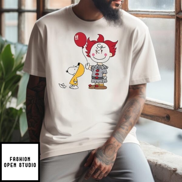 It Pennywise Charlie Brown And Georgie Snoopy Stephen King T-Shirt