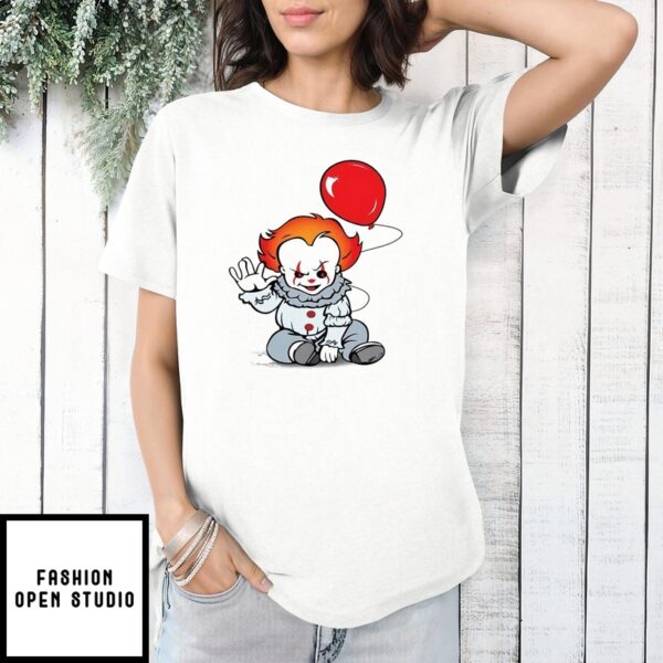 It Pennywise T-Shirt Baby Scary Clown Red Balloon Graphic