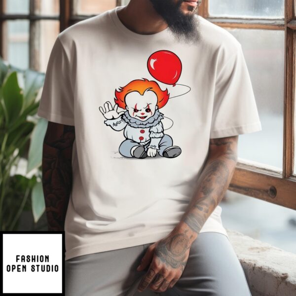 It Pennywise T-Shirt Baby Scary Clown Red Balloon Graphic