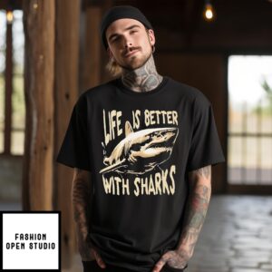 Life Is Better With Sharks Vintage 2024 T-Shirt