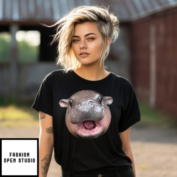 Moo Deng T-Shirt Bouncy Pig The Cute Baby Hippo Face