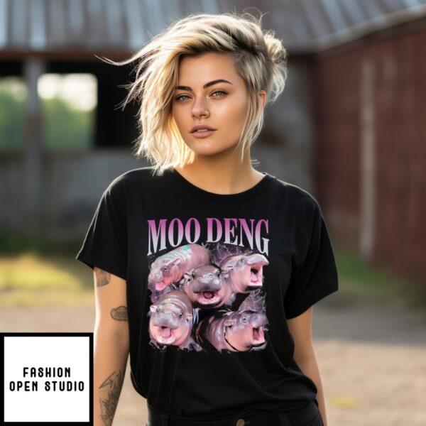 Moo Deng T-Shirt The Famous Baby Pigmy Hippo Moodeng