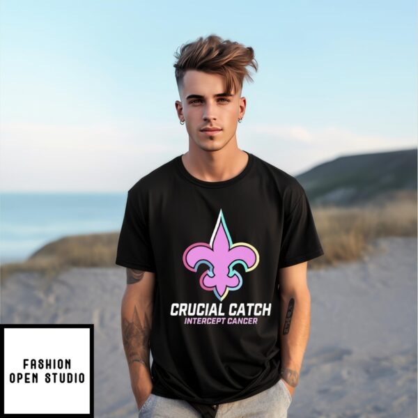 New Orleans Saints Crucial Catch Intercept Cancer T-Shirt