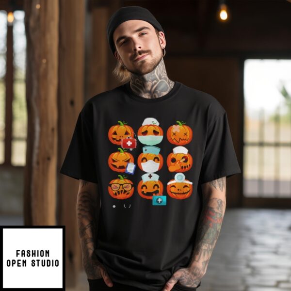 Nurse Emoji Funny Nurse Halloween T-Shirt