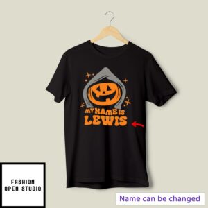 Personalized My Name Is Lewis Pumpkin Halloween T-Shirt