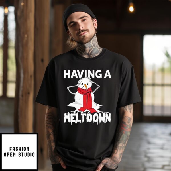 Snowman Having A Meltdown Christmas Vintage 2024 T-Shirt