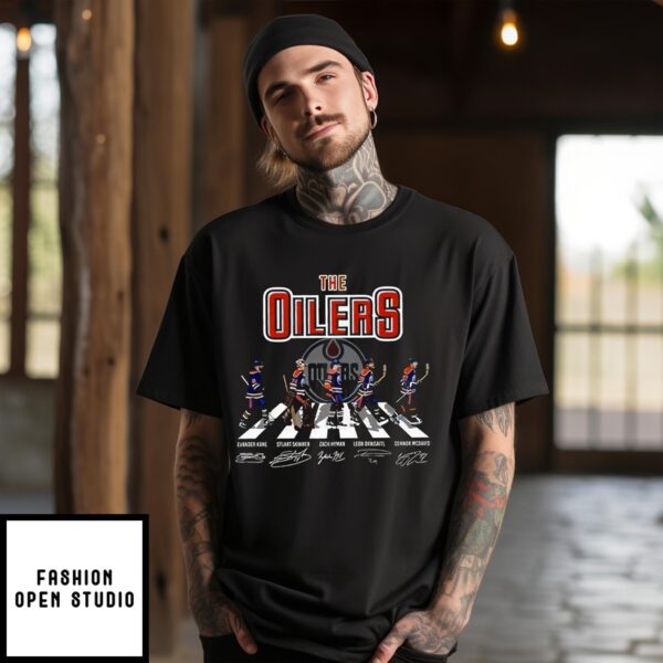 The Edmonton Oilers Players Crossing Signature 2024 T-Shirt