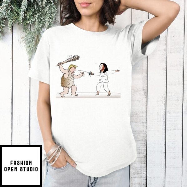 Trump And Kamala Harris Debate In Cartoons T-Shirt