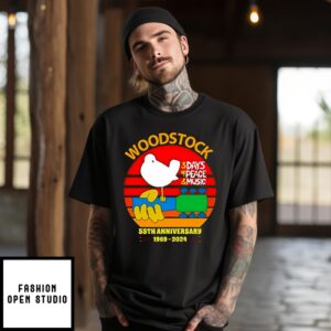 Woodstock 3 Days Of Peace And Music 55Th Anniversary 1969 2024 Retro T-Shirt