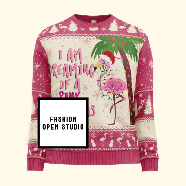 I Am Dreaming Of A Pink Christmas Flamingo Ugly Sweater