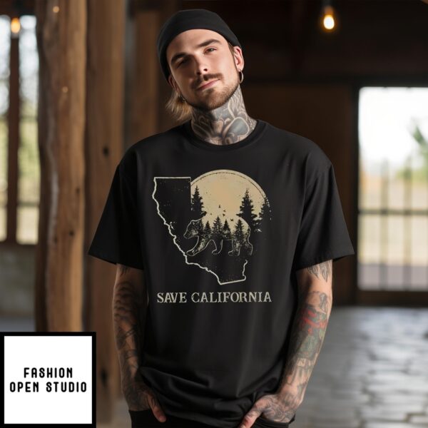 Bear Forest Save California Vintage 2024 T-Shirt