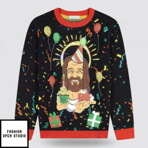 Birthday Jesus Light Up Ugly Christmas Sweater