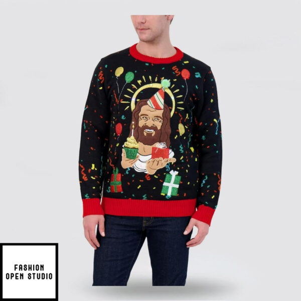 Birthday Jesus Light Up Ugly Christmas Sweater