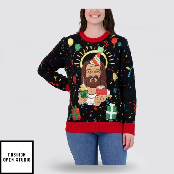 Birthday Jesus Light Up Ugly Christmas Sweater